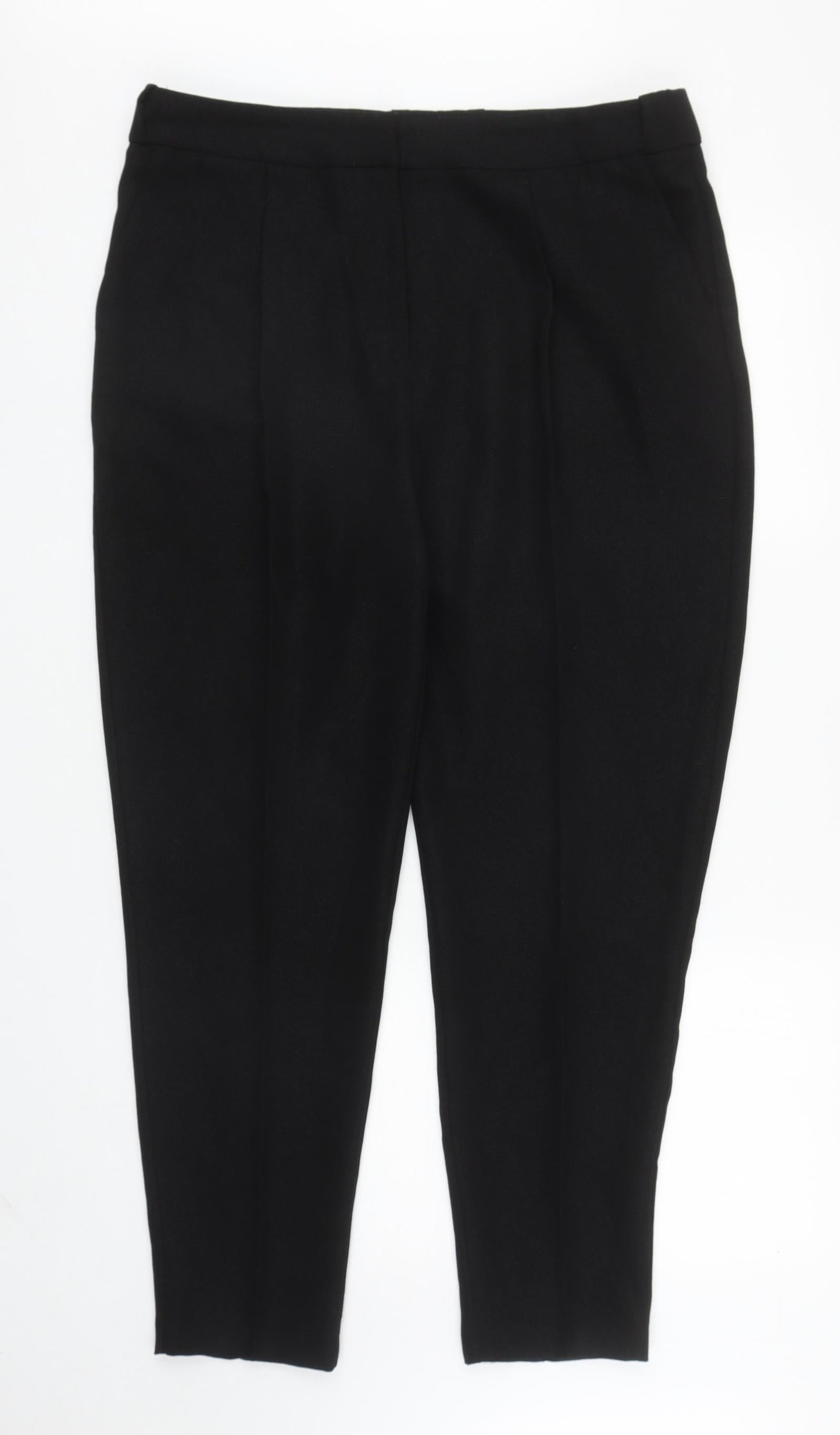 Kaleidoscope Womens Black Polyester Carrot Trousers Size 16 L28 in Regular Zip