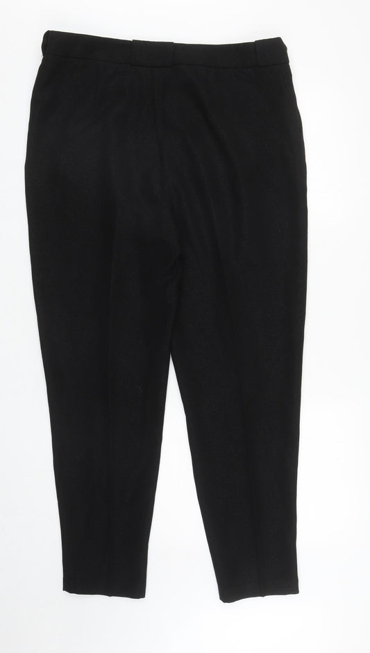 Kaleidoscope Womens Black Polyester Carrot Trousers Size 16 L28 in Regular Zip