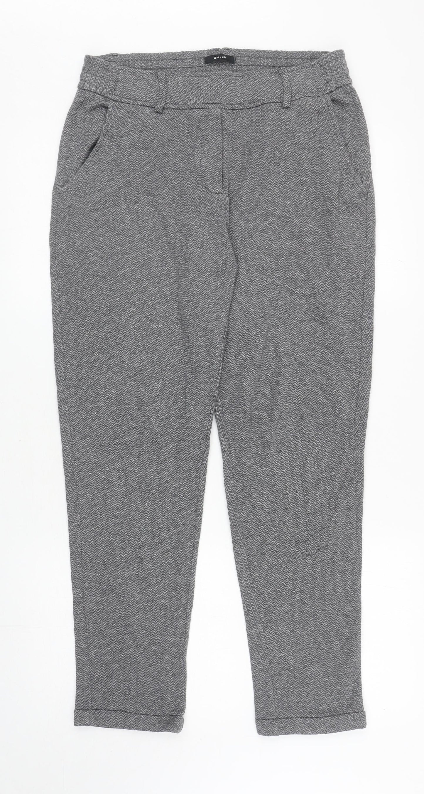 Womens UK Size 10 OPUS Regular Fit Capri Grey Trousers