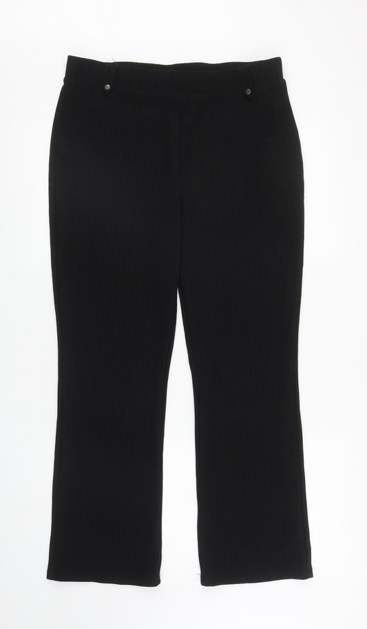 Womens UK Size 16 Papaya Regular Fit  Black Trousers