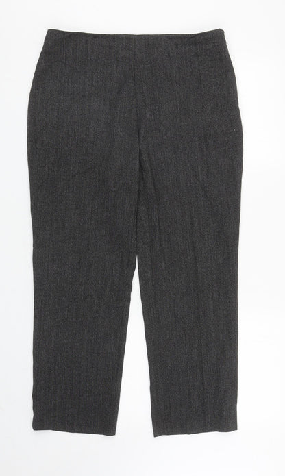 Womens UK Size 14 Marks and Spencer Regular Fit Carrot Grey Trousers