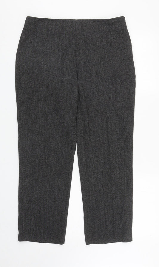 Womens UK Size 14 Marks and Spencer Regular Fit Carrot Grey Trousers