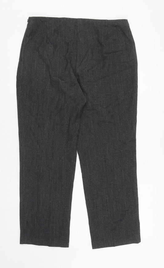 Womens UK Size 14 Marks and Spencer Regular Fit Carrot Grey Trousers