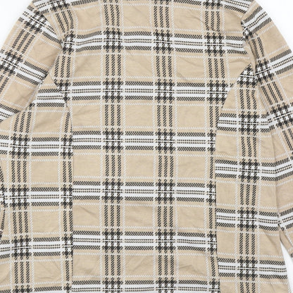 Quiz Womens Beige Plaid Jacket Blazer Size 12