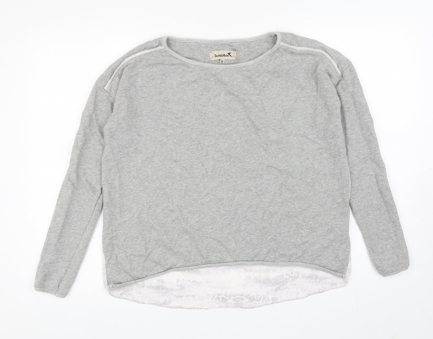 Twisted Muse Womens Grey Animal Print Cotton Pullover Sweatshirt Size S Pullover - Snake Print