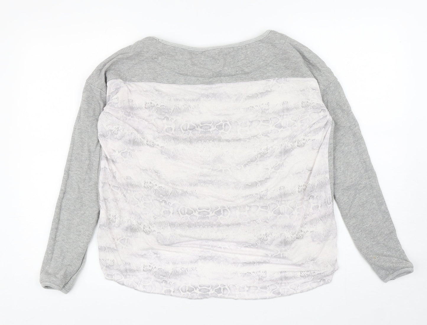 Twisted Muse Womens Grey Animal Print Cotton Pullover Sweatshirt Size S Pullover - Snake Print