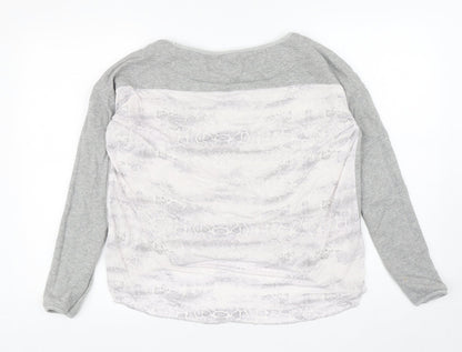 Twisted Muse Womens Grey Animal Print Cotton Pullover Sweatshirt Size S Pullover - Snake Print