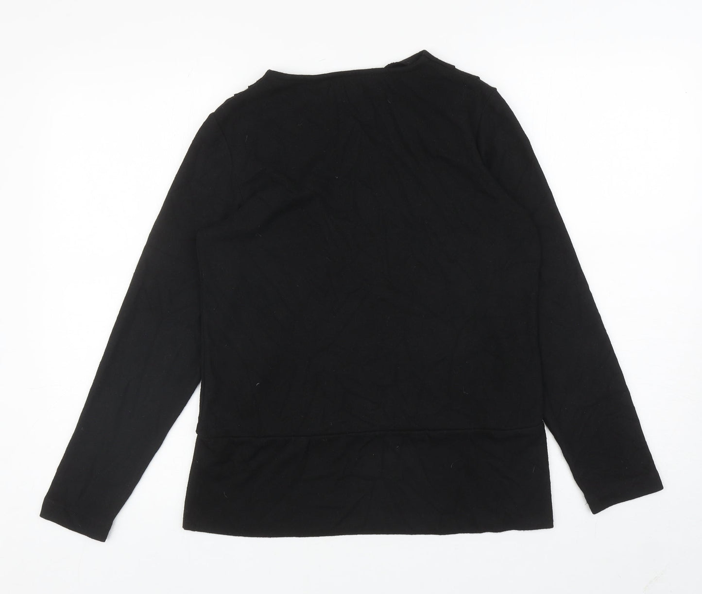 Womens UK Size 10 Dorothy Perkins Black Wrap Jumper