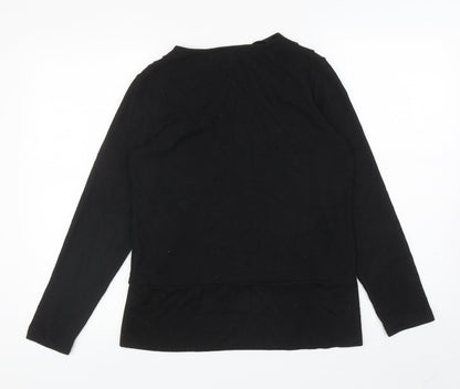 Womens UK Size 10 Dorothy Perkins Black Wrap Jumper