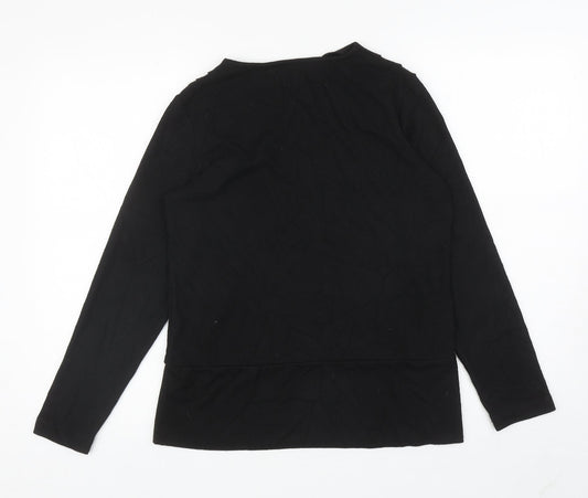Womens UK Size 10 Dorothy Perkins Black Wrap Jumper