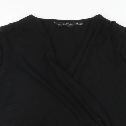 Womens UK Size 10 Dorothy Perkins Black Wrap Jumper