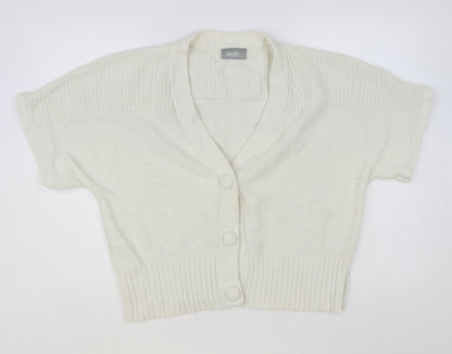 Womens UK Size XL Wallis White Cardigan Jumper