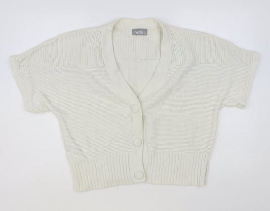 Womens UK Size XL Wallis White Cardigan Jumper