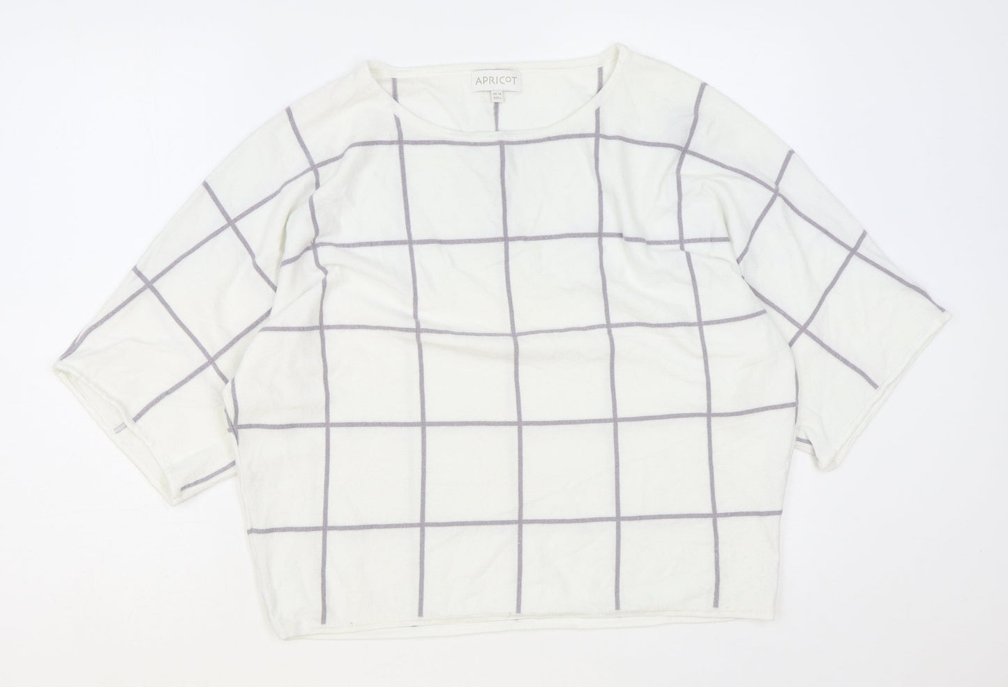 Womens UK Size 14 Apricot White Pullover Jumper