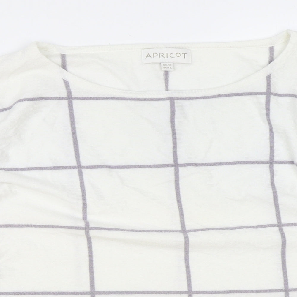 Womens UK Size 14 Apricot White Pullover Jumper