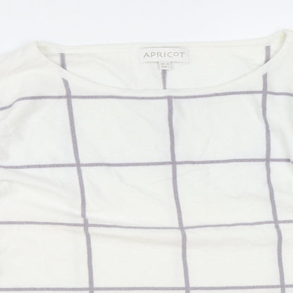 Womens UK Size 14 Apricot White Pullover Jumper
