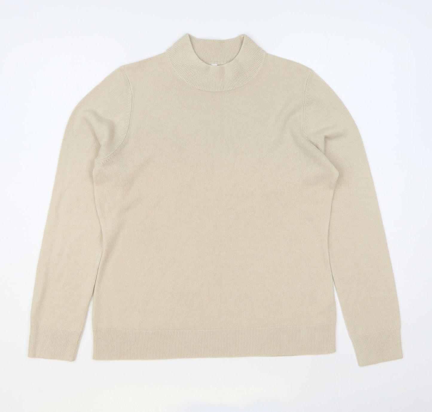 BHS Womens Beige Roll Neck Acrylic Pullover Jumper Size 12