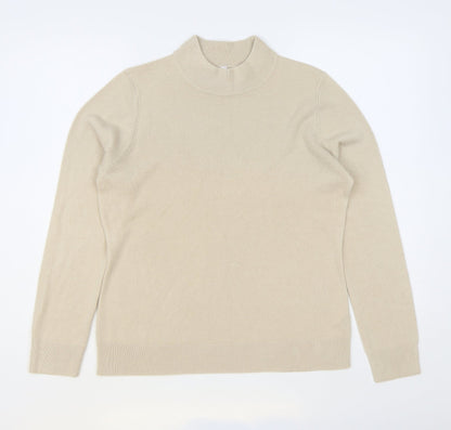 BHS Womens Beige Roll Neck Acrylic Pullover Jumper Size 12