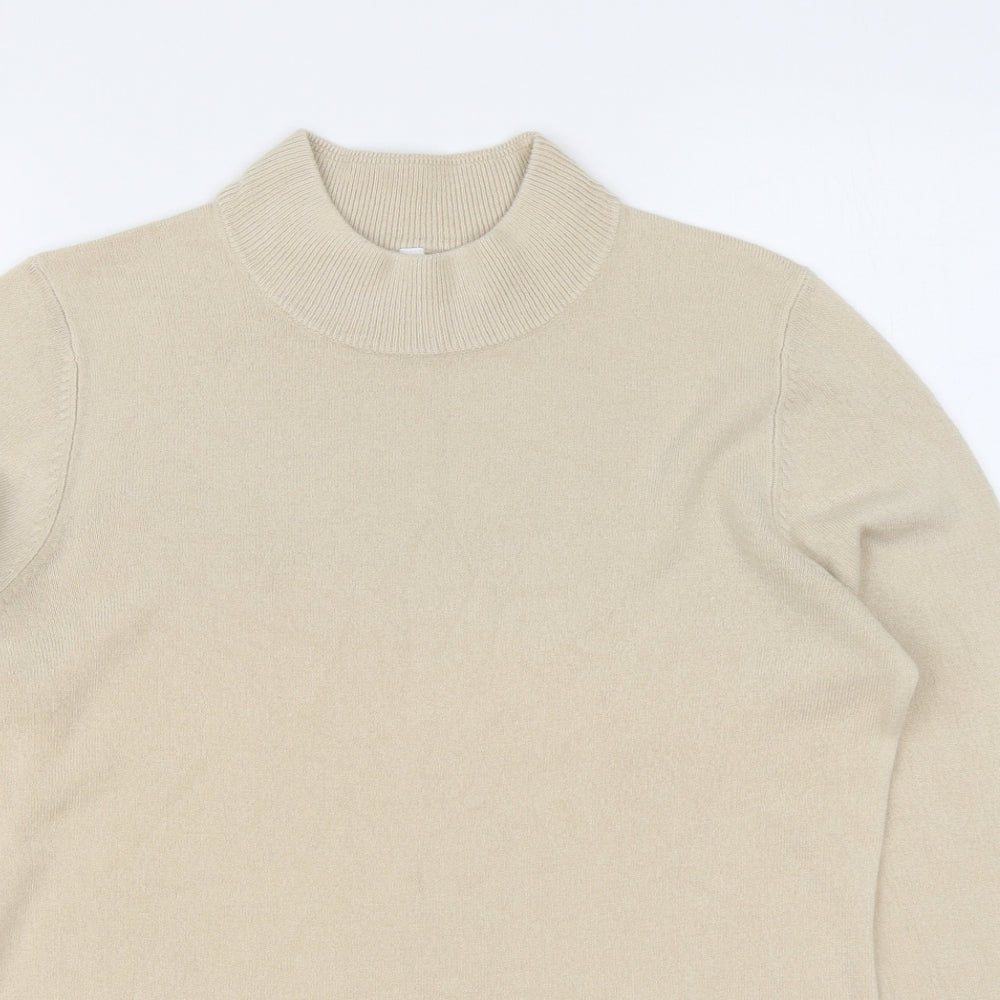 BHS Womens Beige Roll Neck Acrylic Pullover Jumper Size 12