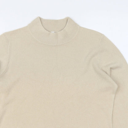 BHS Womens Beige Roll Neck Acrylic Pullover Jumper Size 12