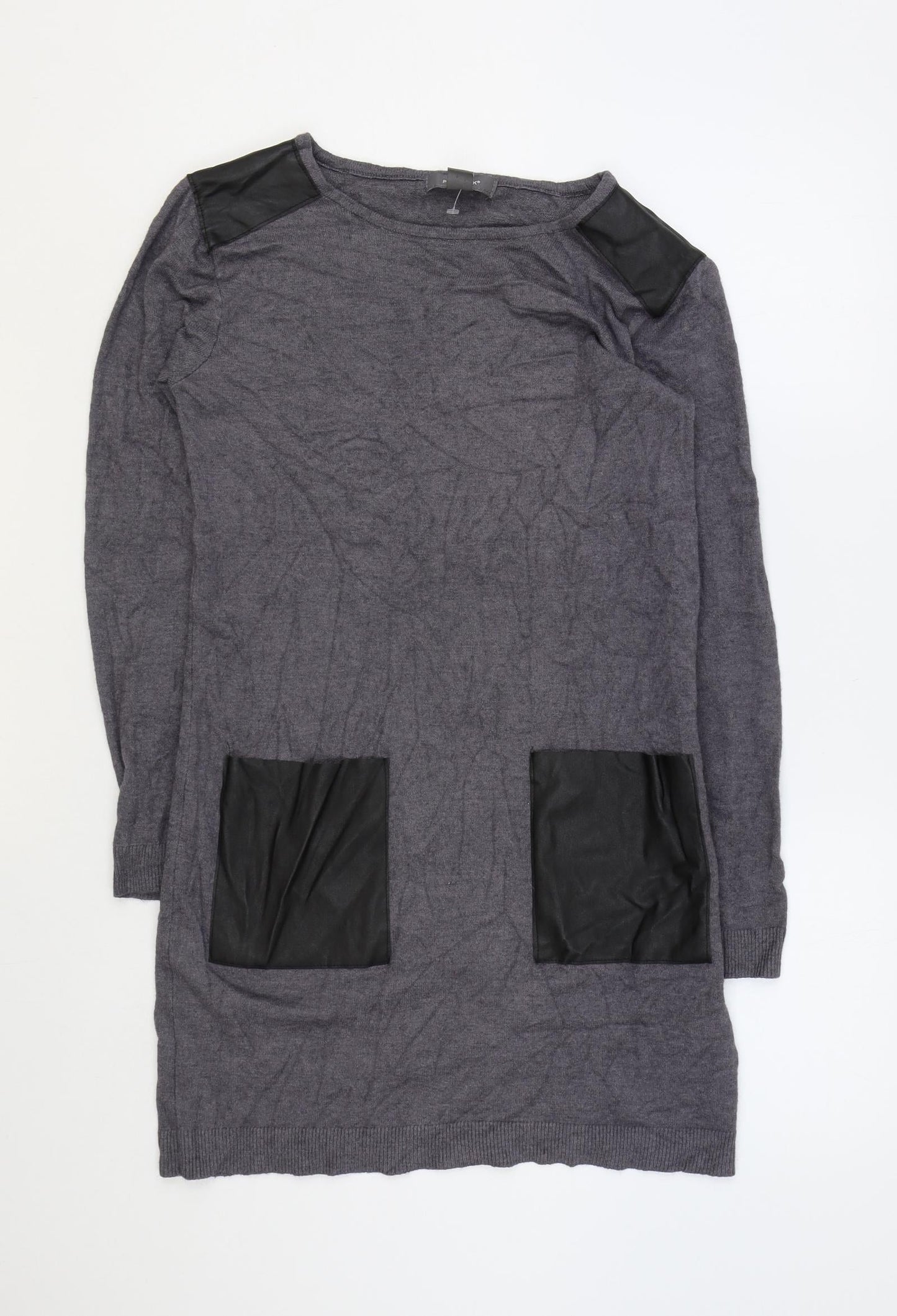 Primark Womens Grey Round Neck Viscose Pullover Jumper Size S