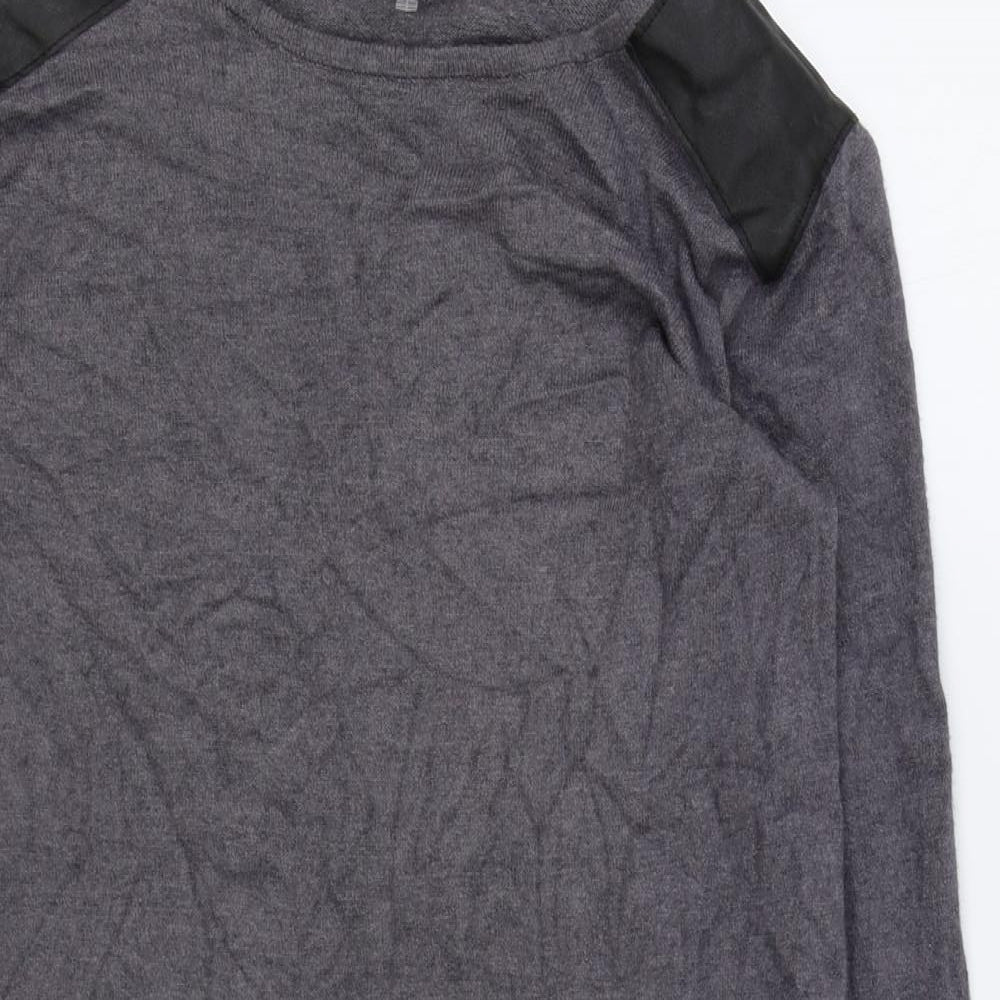 Primark Womens Grey Round Neck Viscose Pullover Jumper Size S