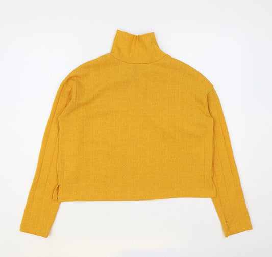 Primark Womens Yellow High Neck Polyester Pullover Jumper Size S