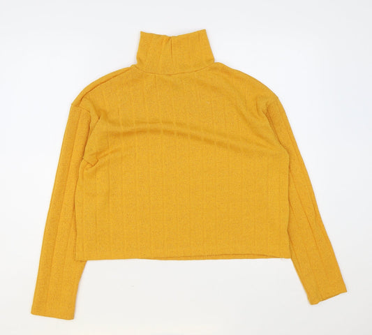 Primark Womens Yellow High Neck Polyester Pullover Jumper Size S