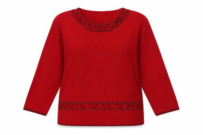 Womens UK Size M Avant Garde Red Pullover Jumper