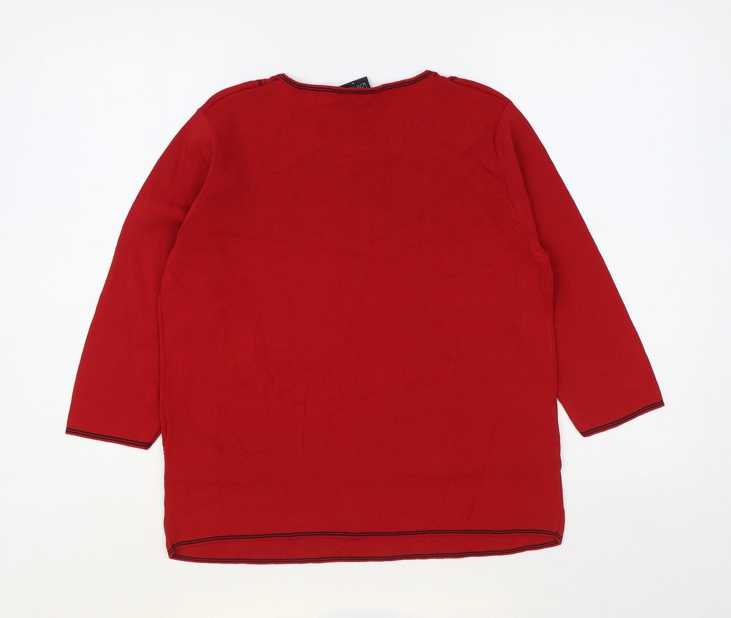 Avant Garde Womens Red Round Neck Viscose Pullover Jumper Size M