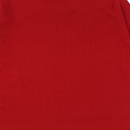 Avant Garde Womens Red Round Neck Viscose Pullover Jumper Size M