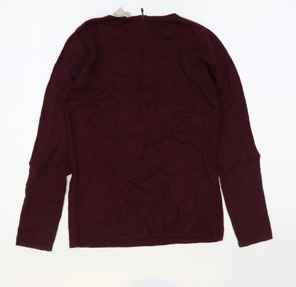 Coast Womens Purple Round Neck Polyamide Pullover Jumper Size 6