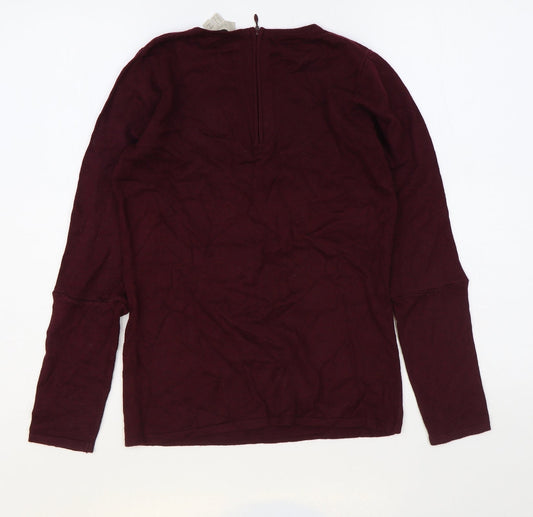 Coast Womens Purple Round Neck Polyamide Pullover Jumper Size 6