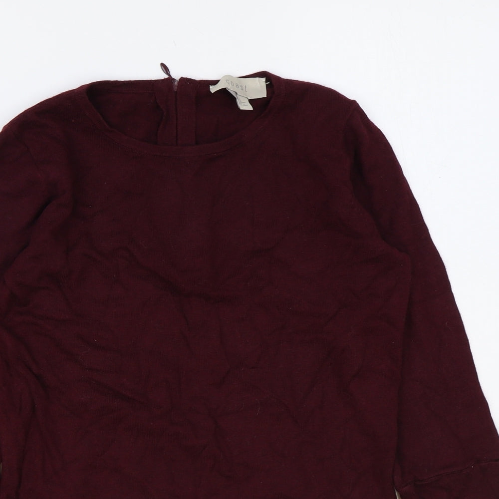 Coast Womens Purple Round Neck Polyamide Pullover Jumper Size 6