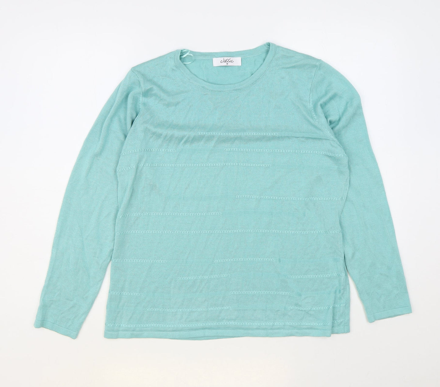 Womens UK Size M Classic Green Pullover Jumper