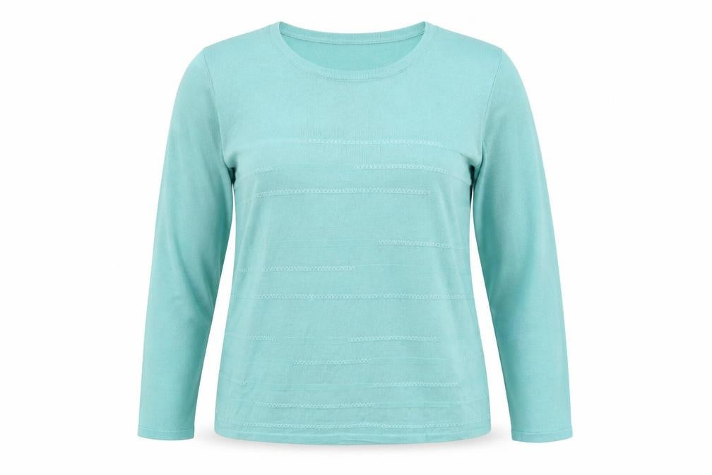 Classics Womens Green Round Neck Acrylic Pullover Jumper Size M