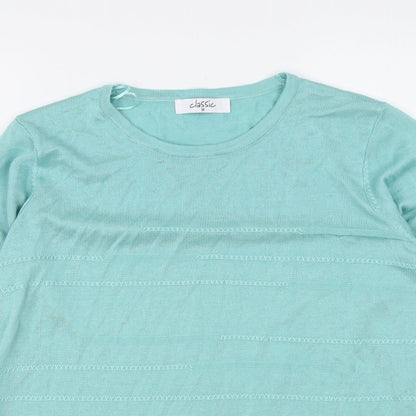 Womens UK Size M Classic Green Pullover Jumper