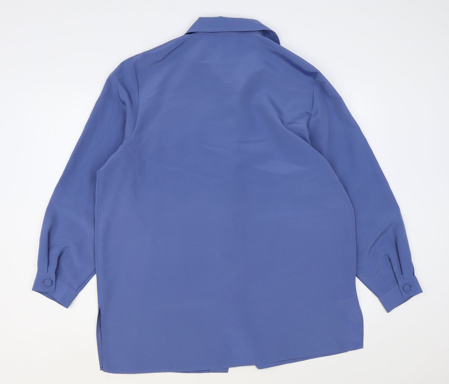 Womens UK Size 16 Preworn Blue Basic Button-Up