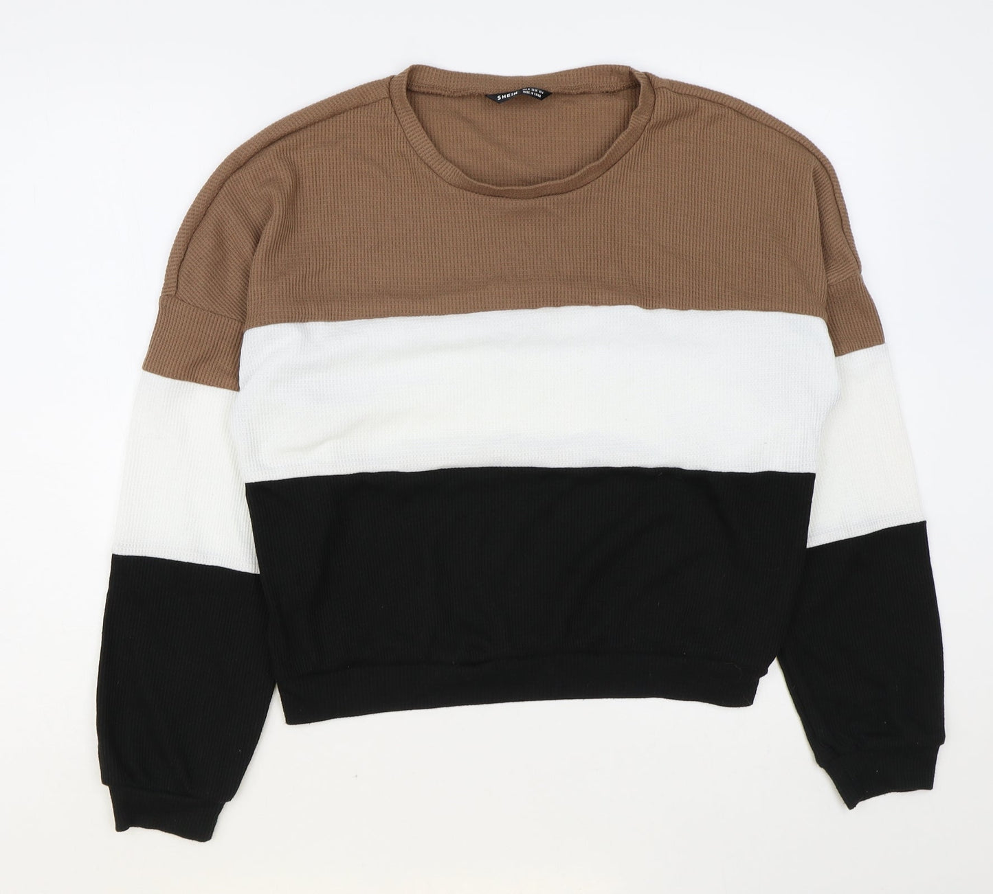 Shein Womens Multicoloured Round Neck Polyester Pullover Jumper Size M