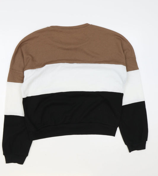 Shein Womens Multicoloured Round Neck Polyester Pullover Jumper Size M