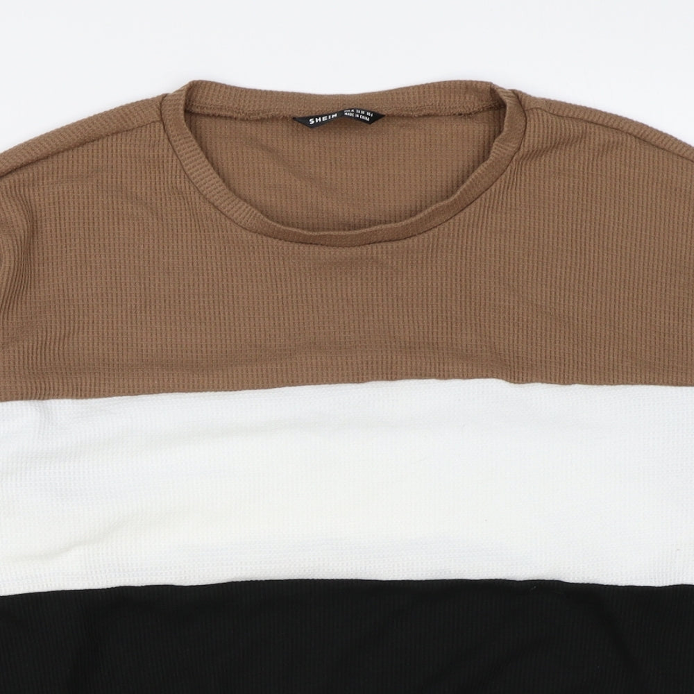 Shein Womens Multicoloured Round Neck Polyester Pullover Jumper Size M