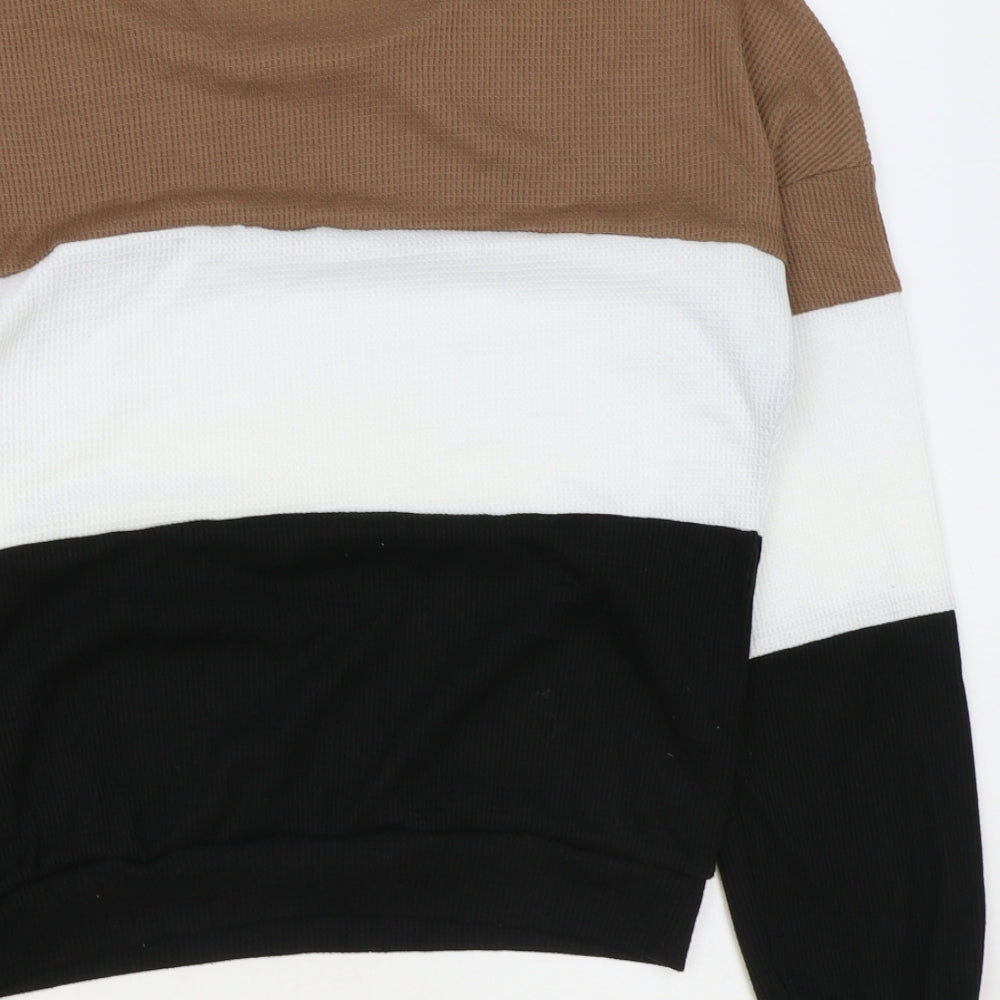 Shein Womens Multicoloured Round Neck Polyester Pullover Jumper Size M