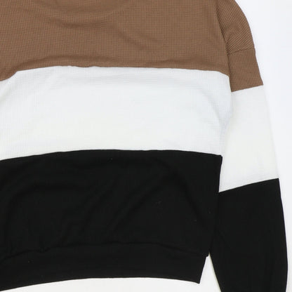 Shein Womens Multicoloured Round Neck Polyester Pullover Jumper Size M