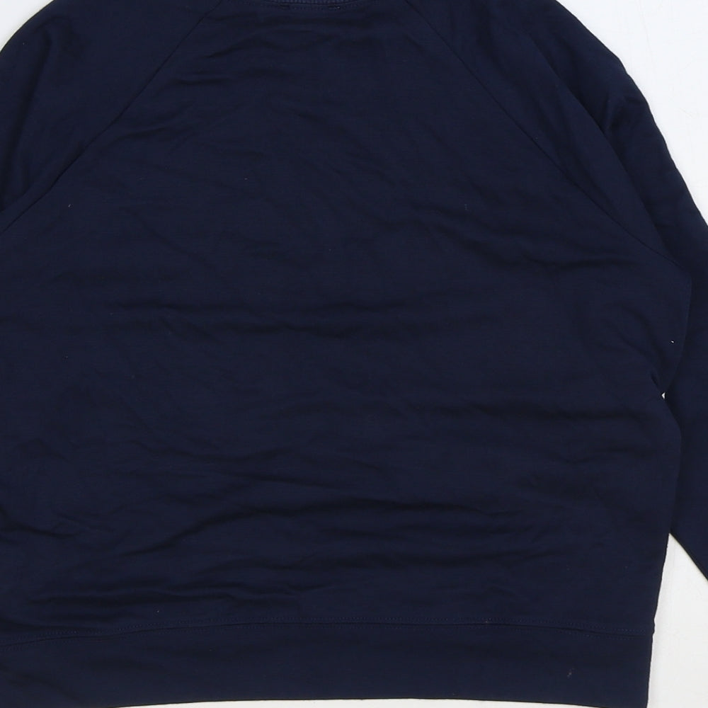 United Colours of Benetton Girls Blue Polyester Pullover Sweatshirt Size 6-7 Years Snap