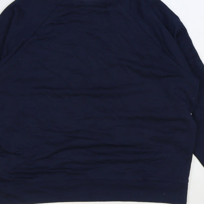 United Colours of Benetton Girls Blue Polyester Pullover Sweatshirt Size 6-7 Years Snap