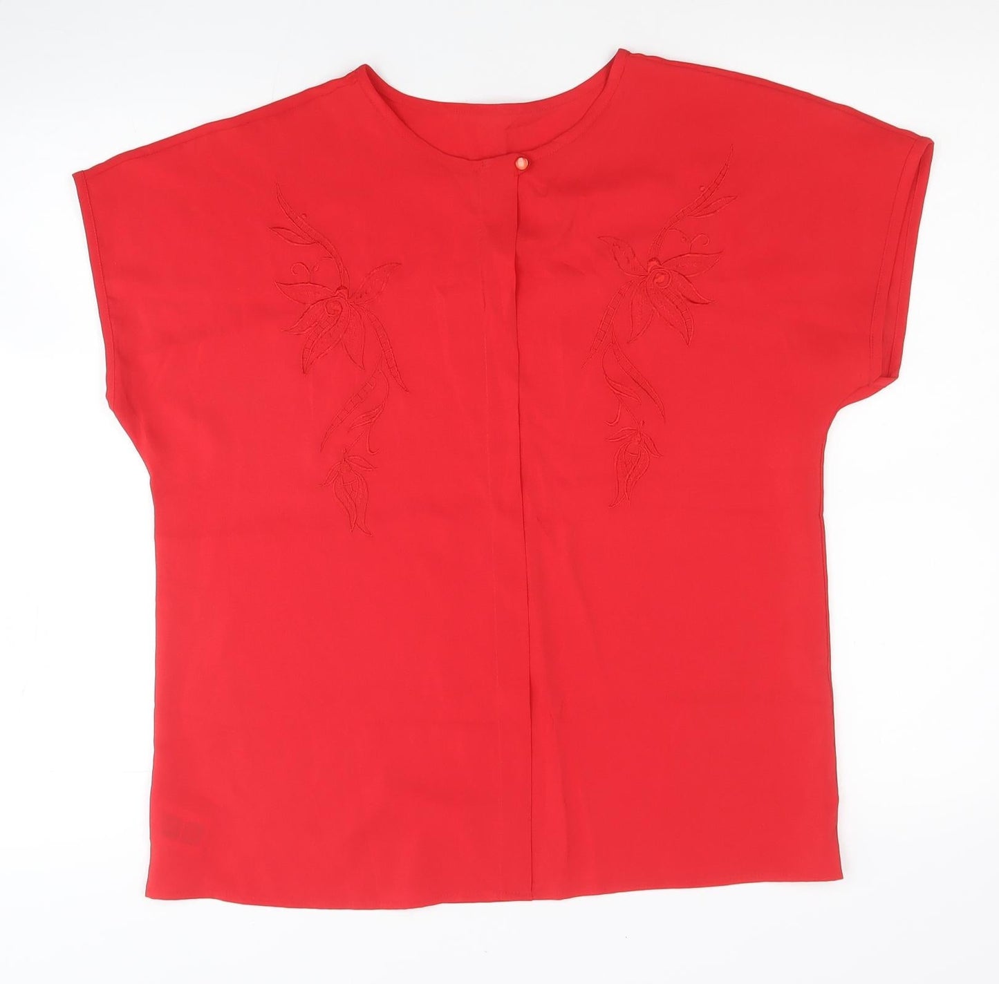 Womens UK Size 14 Marks and Spencer Red Basic Blouse