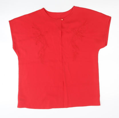 Womens UK Size 14 Marks and Spencer Red Basic Blouse