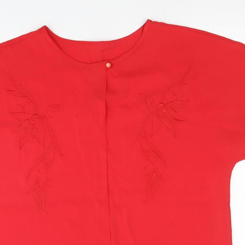 Womens UK Size 14 Marks and Spencer Red Basic Blouse
