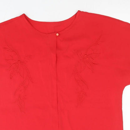 Womens UK Size 14 Marks and Spencer Red Basic Blouse