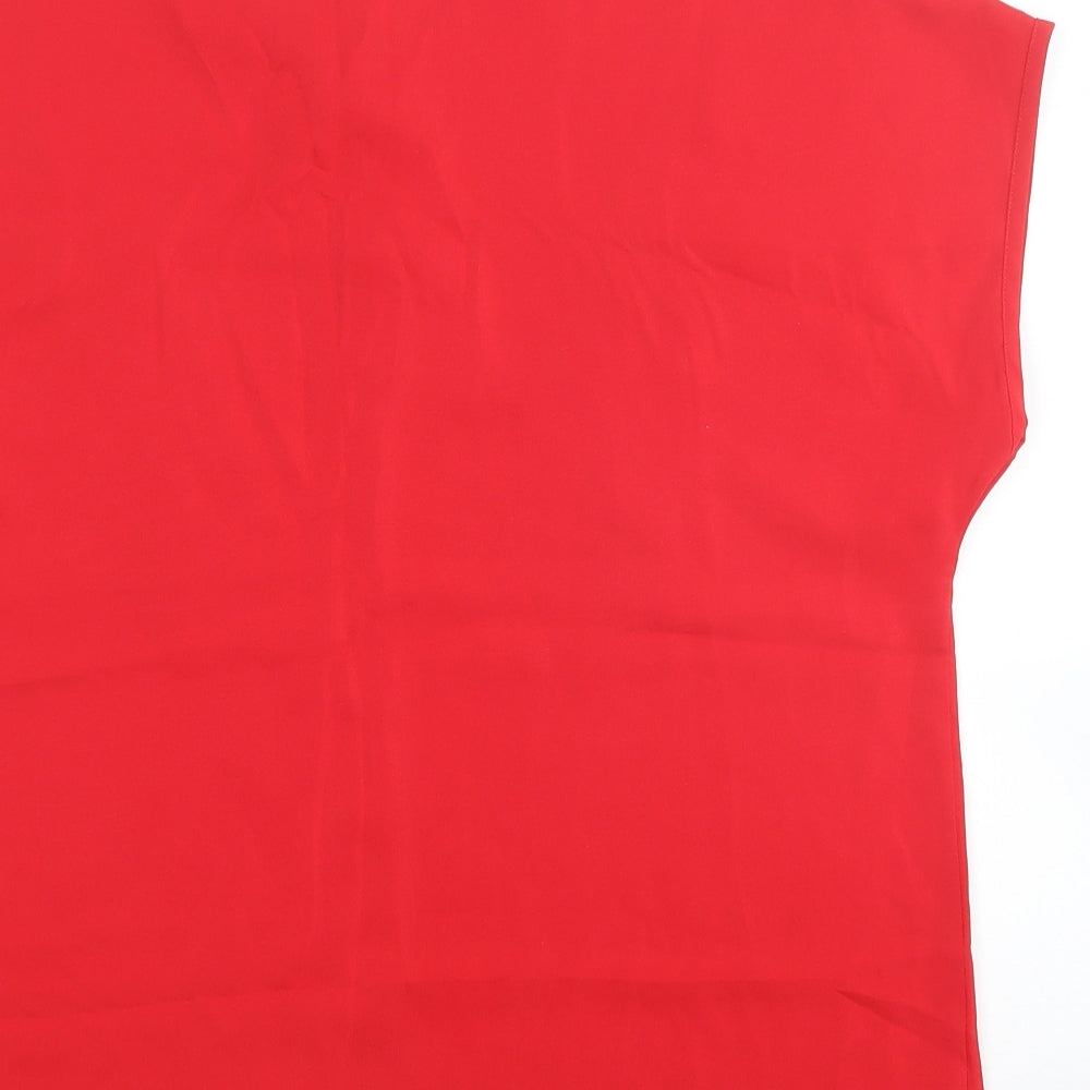 Womens UK Size 14 Marks and Spencer Red Basic Blouse
